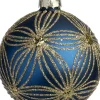 Intratuin kerstbal Cousland blauw bloem D 8 cm