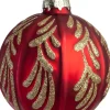 Intratuin kerstbal Cousland rood bladeren D 10 cm