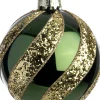Intratuin kerstbal Cousland groen lijnen D 10 cm