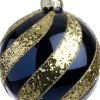 Intratuin kerstbal Cousland blauw lijnen D 8 cm