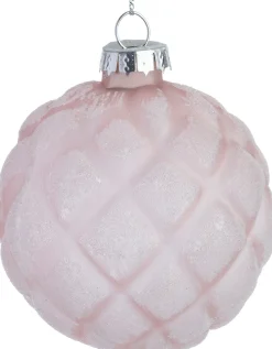 Intratuin kerstbal Crathes roze ruit D 8 cm