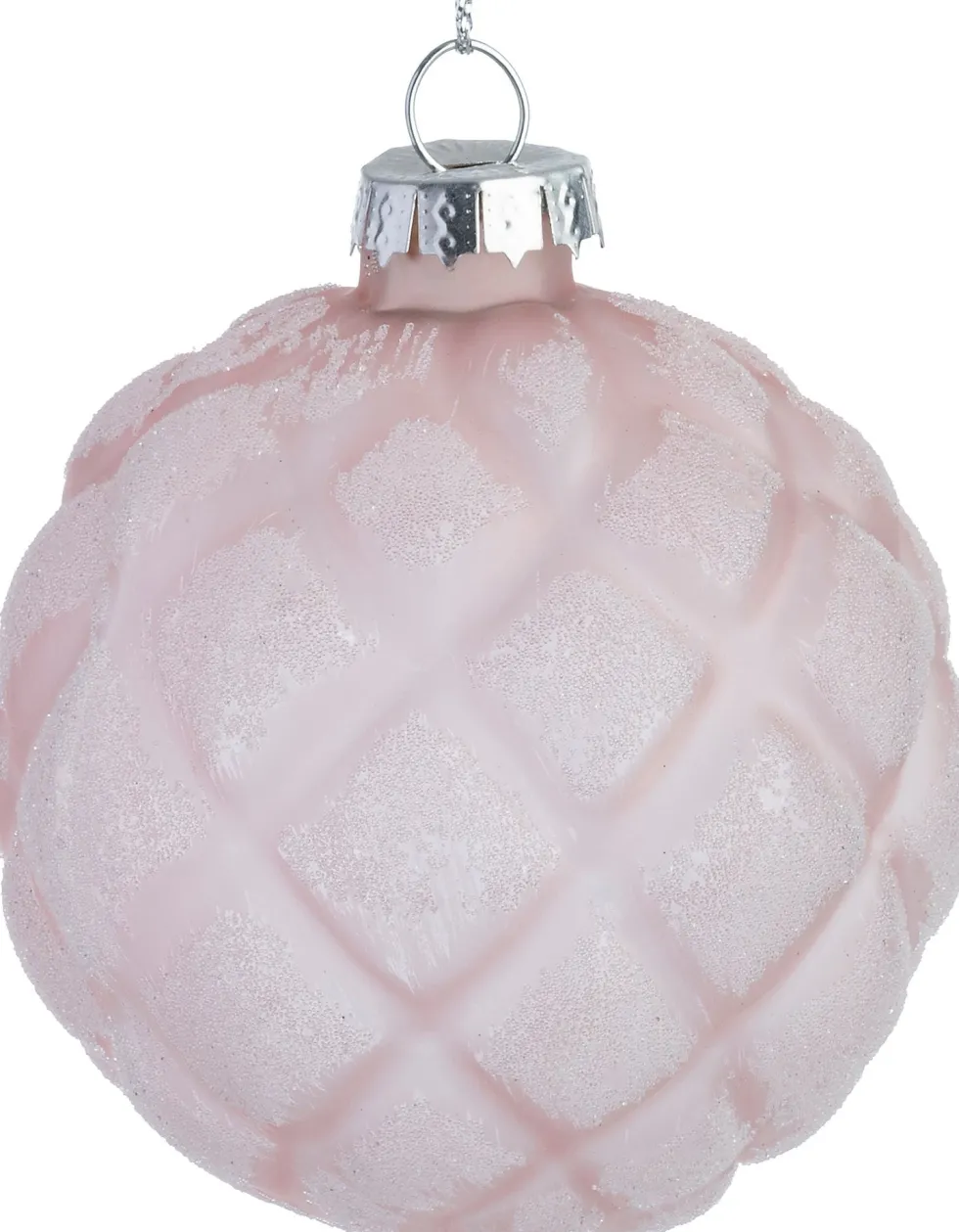 Intratuin kerstbal Crathes roze ruit D 8 cm