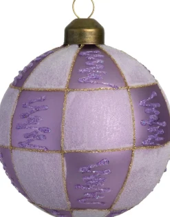 Intratuin kerstbal Daithi licht paars D 8 cm