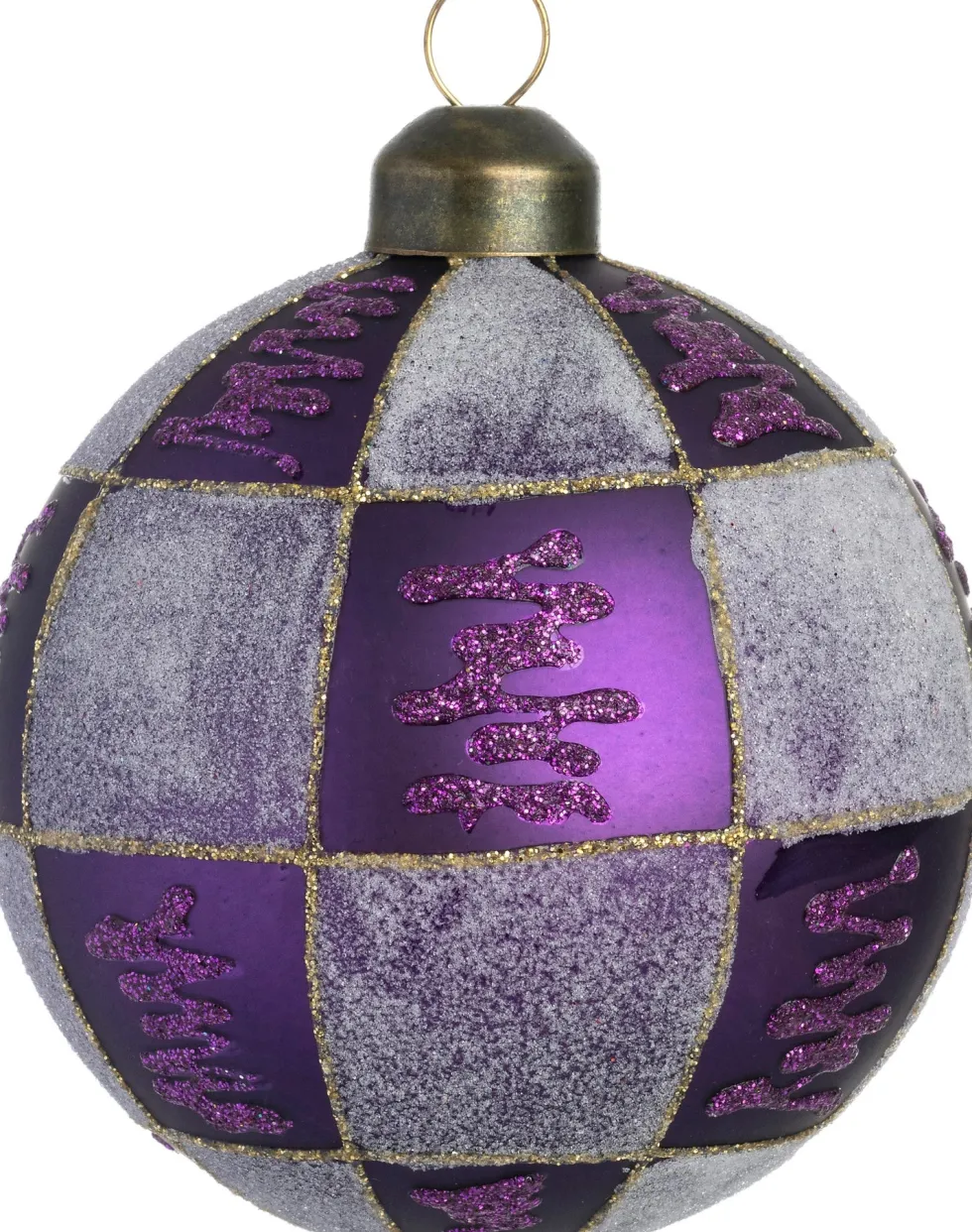 Intratuin kerstbal Daithi paars D 8 cm