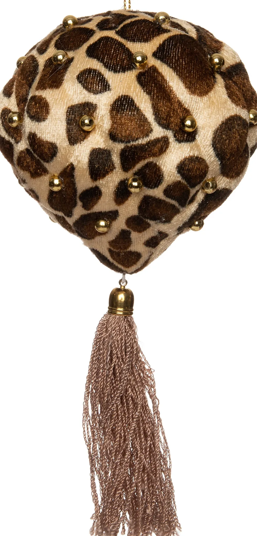 Intratuin kerstbal dierenprint met kwastbruin D 10 cm