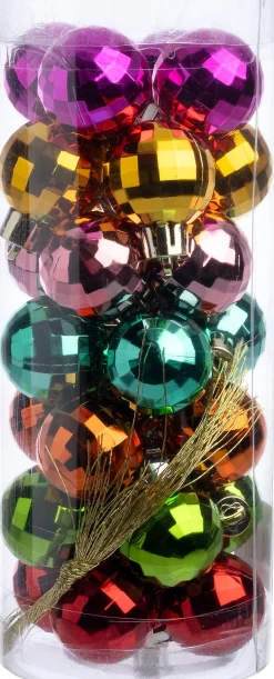 Intratuin kerstbal Disco multi D 3 cm 28 stuks