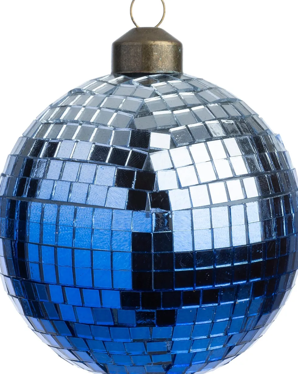 Intratuin kerstbal Disco zilver / blauw D 10 cm