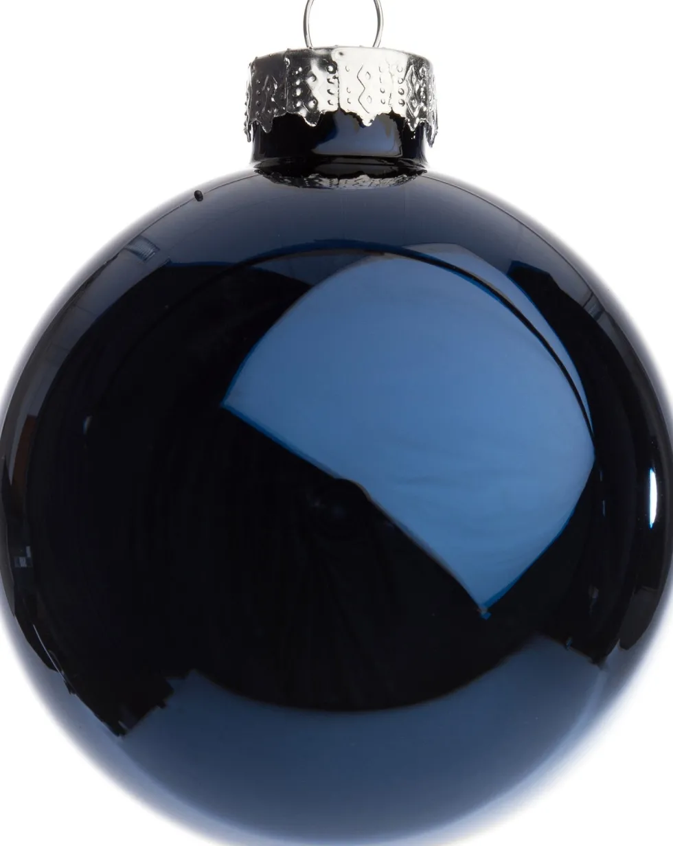 Intratuin kerstbal donkerblauw D 6,7 cm 8 stuks