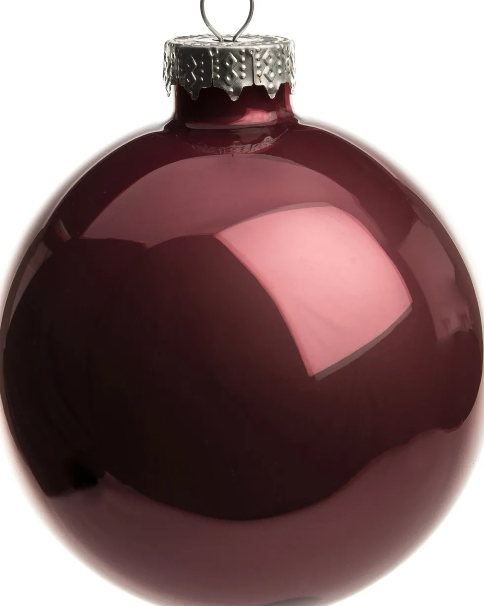 Intratuin kerstbal donkerroze D 8 cm 6 stuks