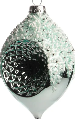 Intratuin kerstbal druppel Troyes blauw D 7,5 cm