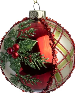 Intratuin kerstbal Dunkeld goud / rood D 8 cm