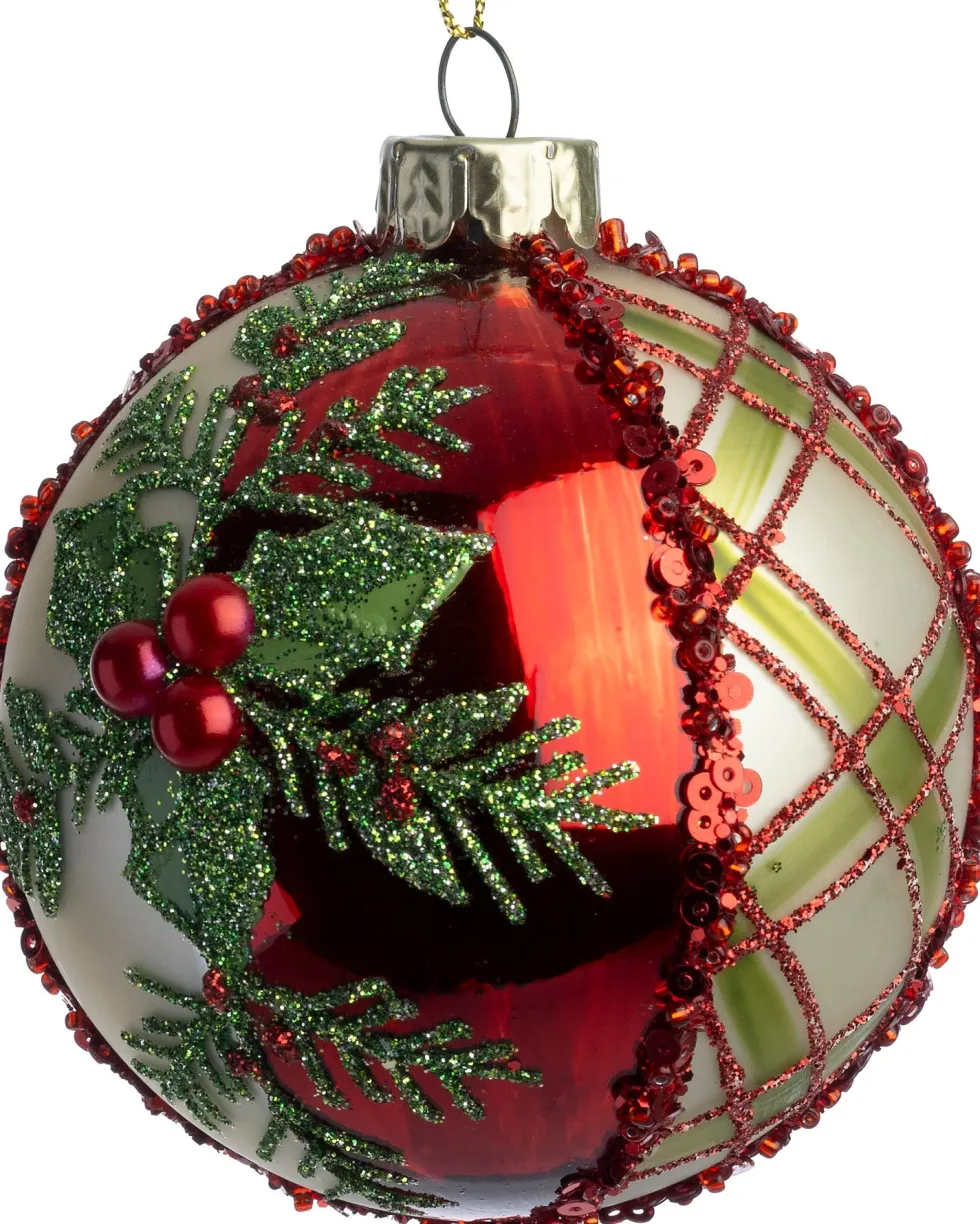 Intratuin kerstbal Dunkeld goud / rood D 8 cm