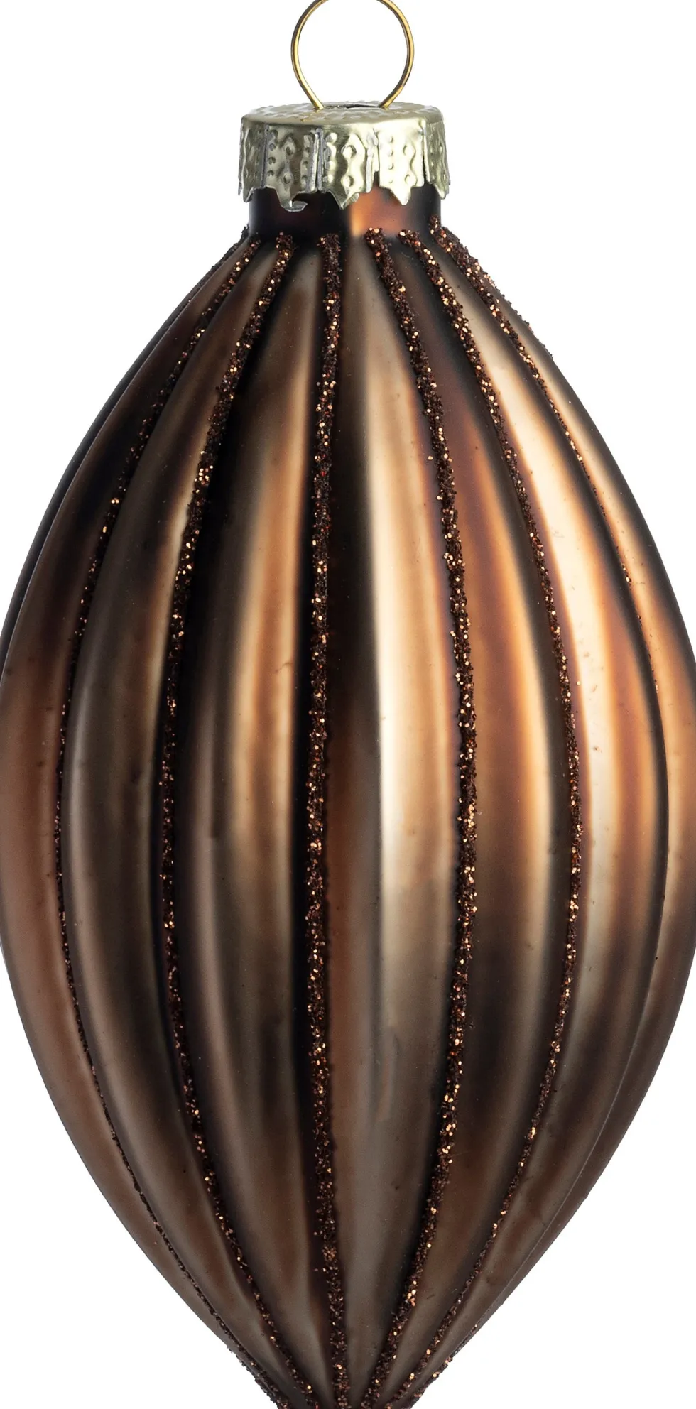 Intratuin kerstbal Eileen bruin D 6 H 12 cm