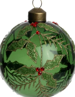 Intratuin kerstbal Eilish groen hulst D 8 cm