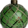 Intratuin kerstbal Eilish groen lijnen D 8 cm