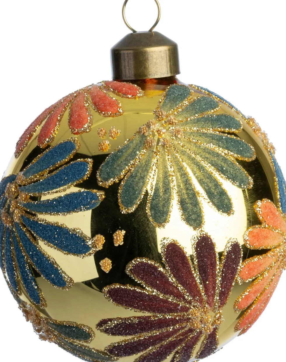 Intratuin kerstbal Elsie goud blad D 8 cm