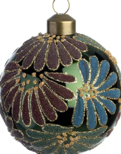 Intratuin kerstbal Elsie groen blad D 8 cm