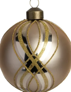 Intratuin kerstbal Endy crème / goud D 8 cm