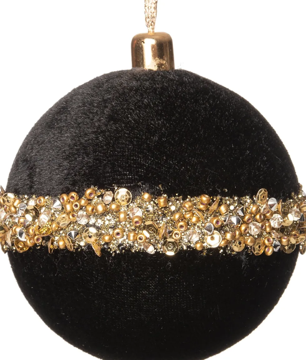 Intratuin kerstbal Essie zwart D 8 cm