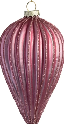 Intratuin kerstbal Fetlar roze druppel 6,5 x 6,5 x 11,5 cm