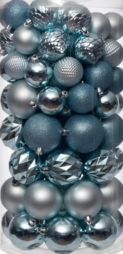Intratuin kerstbal Flint box lichtblauw D 4 / 6 / 8 cm 100-delig