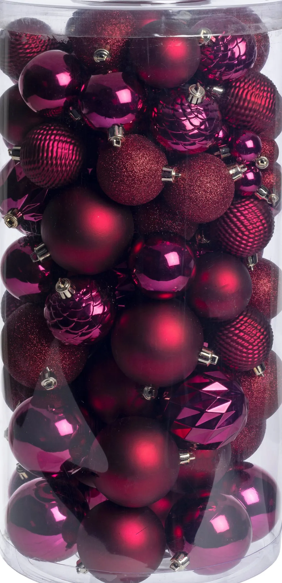 Intratuin kerstbal Flint box paars D 4 / 6 / 8 cm 100-delig
