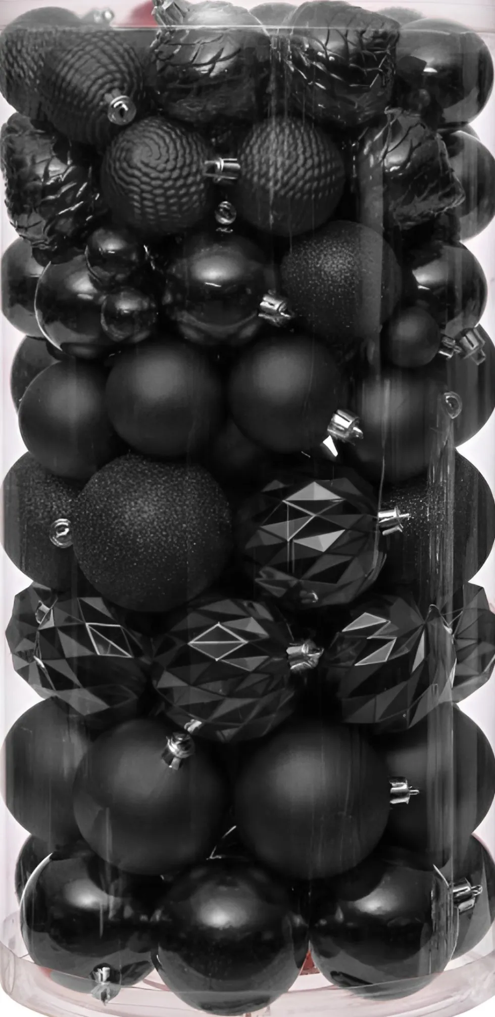 Intratuin kerstbal Flint box zwart D 4 / 6 / 8 cm 100-delig