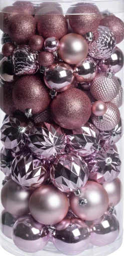 Intratuin kerstbal Flint box roze D 4 / 6 / 8 cm 100-delig