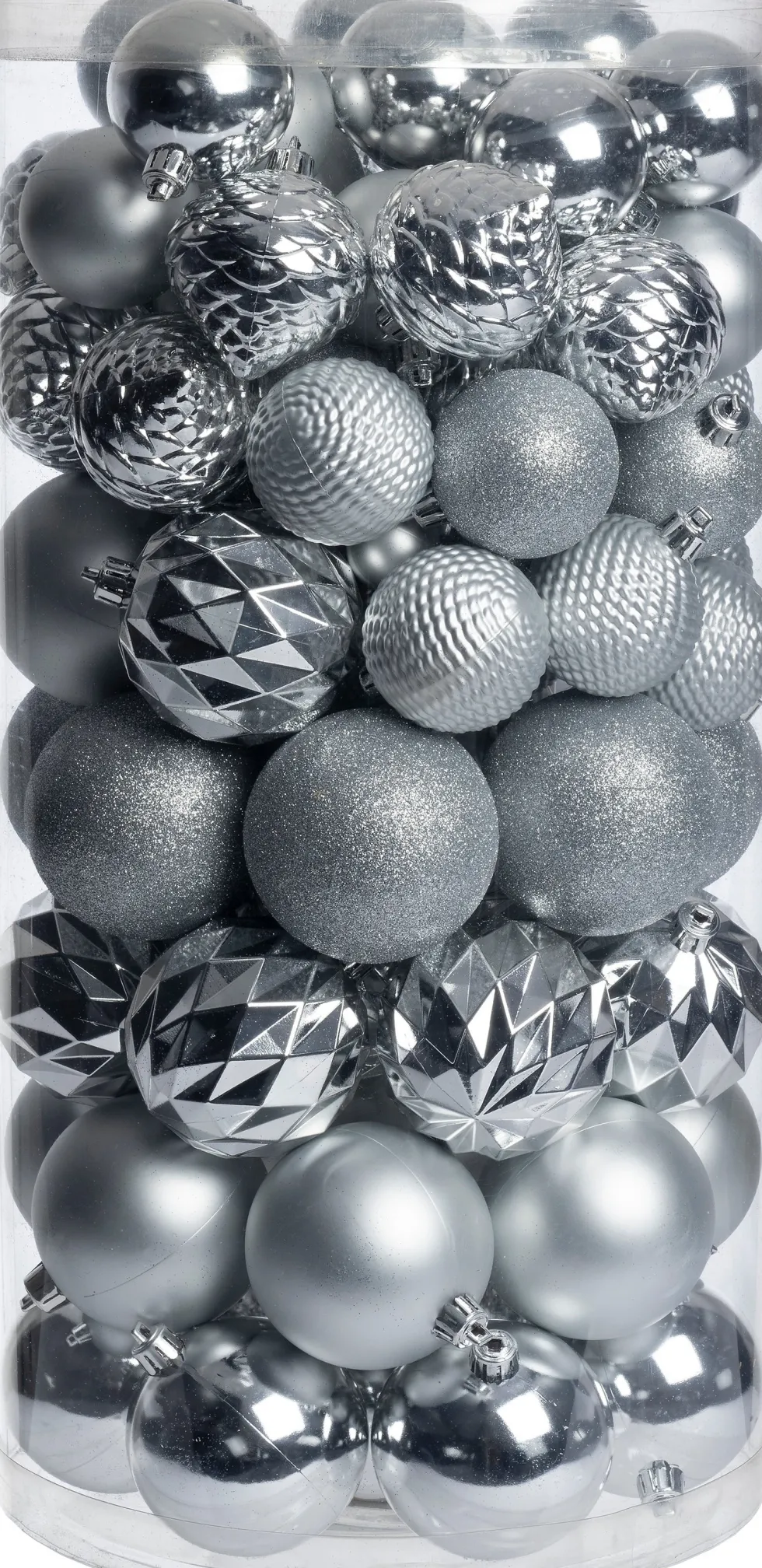 Intratuin kerstbal Flint box zilver D 4 / 6 / 8 cm 100-delig