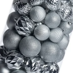 Intratuin kerstbal Flint box zilver D 4 / 6 / 8 cm 100-delig