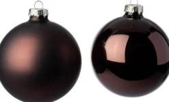 Intratuin kerstbal Gaby bruin D 8 cm 6 stuks