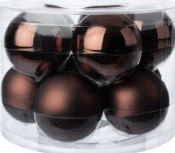 Intratuin kerstbal Gaby bruin D 6 cm 10 stuks