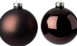 Intratuin kerstbal Gaby bruin D 5 / 6 / 7 cm 42 stuks