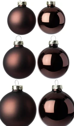 Intratuin kerstbal Gaby bruin D 5 / 6 / 7 cm 42 stuks