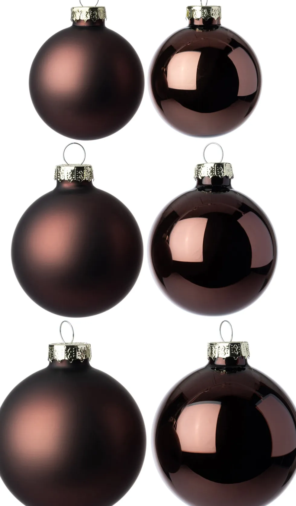 Intratuin kerstbal Gaby bruin D 5 / 6 / 7 cm 42 stuks