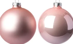 Intratuin kerstbal Gaby roze D 5 / 6 / 7 cm 42 stuks