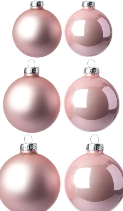 Intratuin kerstbal Gaby roze D 5 / 6 / 7 cm 42 stuks