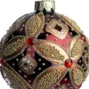 Intratuin kerstbal Glasgow rood / goud D 8 cm