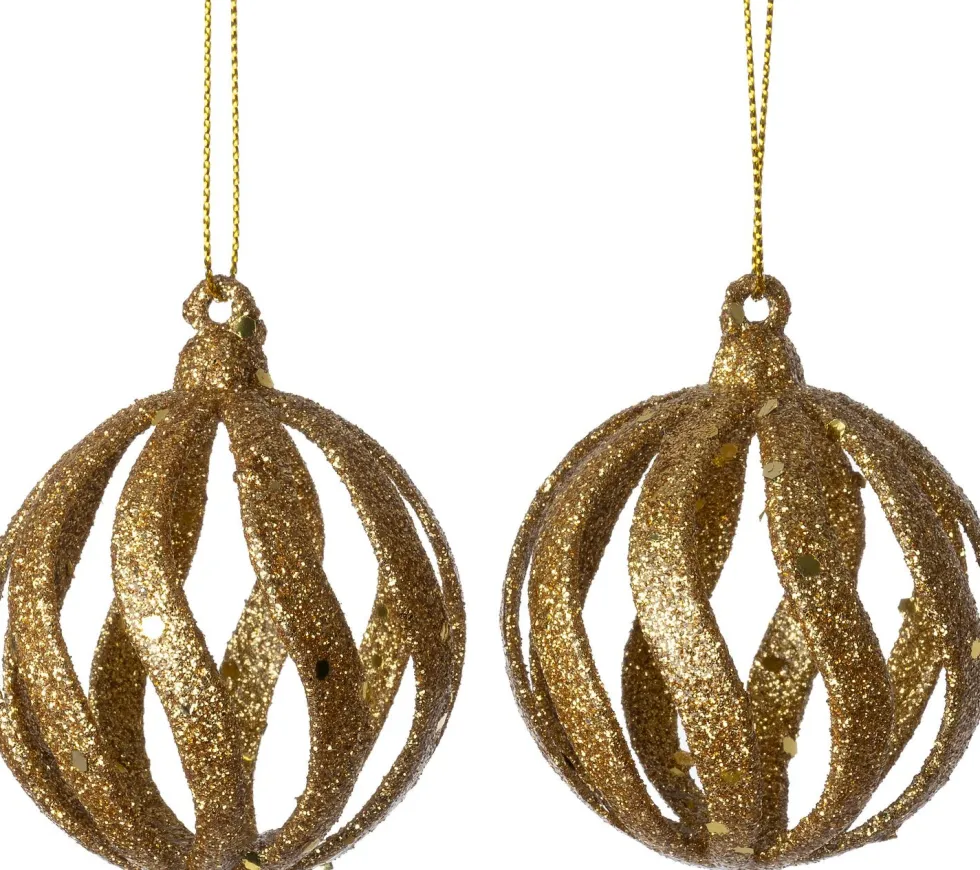 Intratuin kerstbal Hella goud D 6 H 7 cm 2 stuks