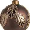 Intratuin kerstbal Holly bruin / zilver D 8 cm