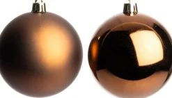 Intratuin kerstbal Iven bruin D 10 cm 4 stuks