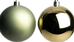 Intratuin kerstbal Iven lichtgroen D 10 cm 4 stuks