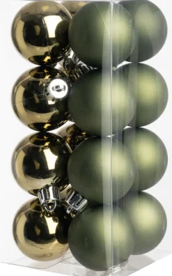 Intratuin kerstbal Iven lichtgroen D 4 cm 16 stuks