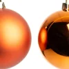 Intratuin kerstbal Iven oranje D 8 cm 6 stuks
