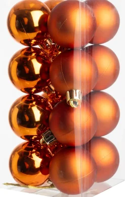 Intratuin kerstbal Iven oranje D 4 cm 16 stuks