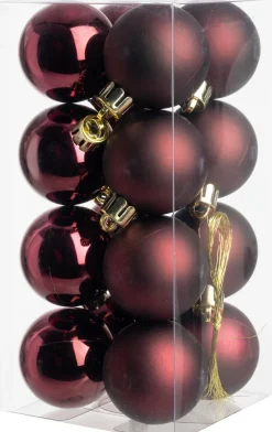Intratuin kerstbal Iven paars D 4 cm 16 stuks