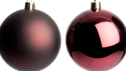 Intratuin kerstbal Iven paars D 8 cm 6 stuks