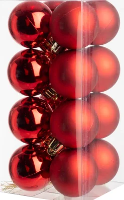 Intratuin kerstbal Iven rood D 4 cm 16 stuks