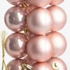 Intratuin kerstbal Iven roze D 4 cm 16 stuks