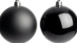 Intratuin kerstbal Iven zwart D 8 cm 6 stuks